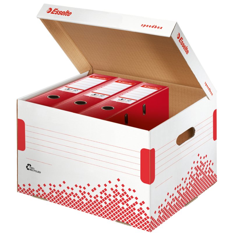 Esselte SPEEDBOX boîte d'archivage, blanc/rouge, A4, 15 pièces